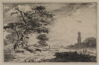 TvB G 0433
<br/>
Kerktoren bij zandvlakte
<br/>
<em>Brussel, Hermanus van (1763-1815)</em>